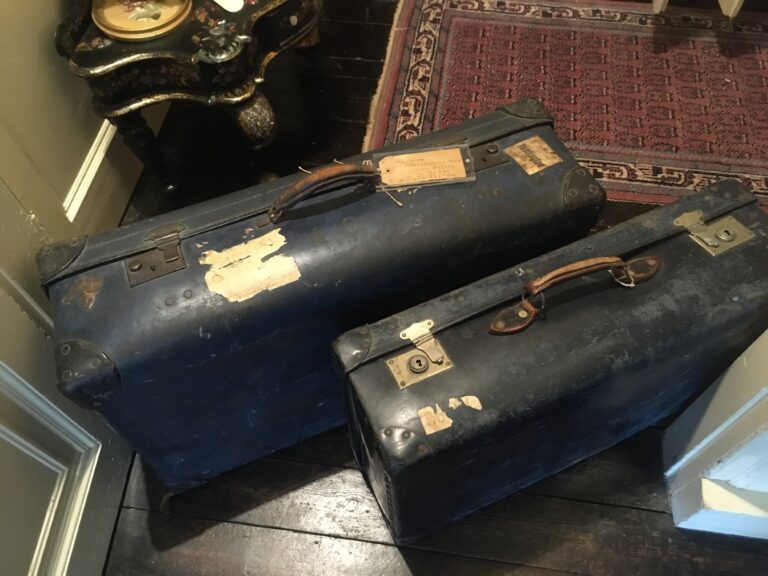 Two suitcases belonging to Agatha Christie, still sparking joy after all these years.