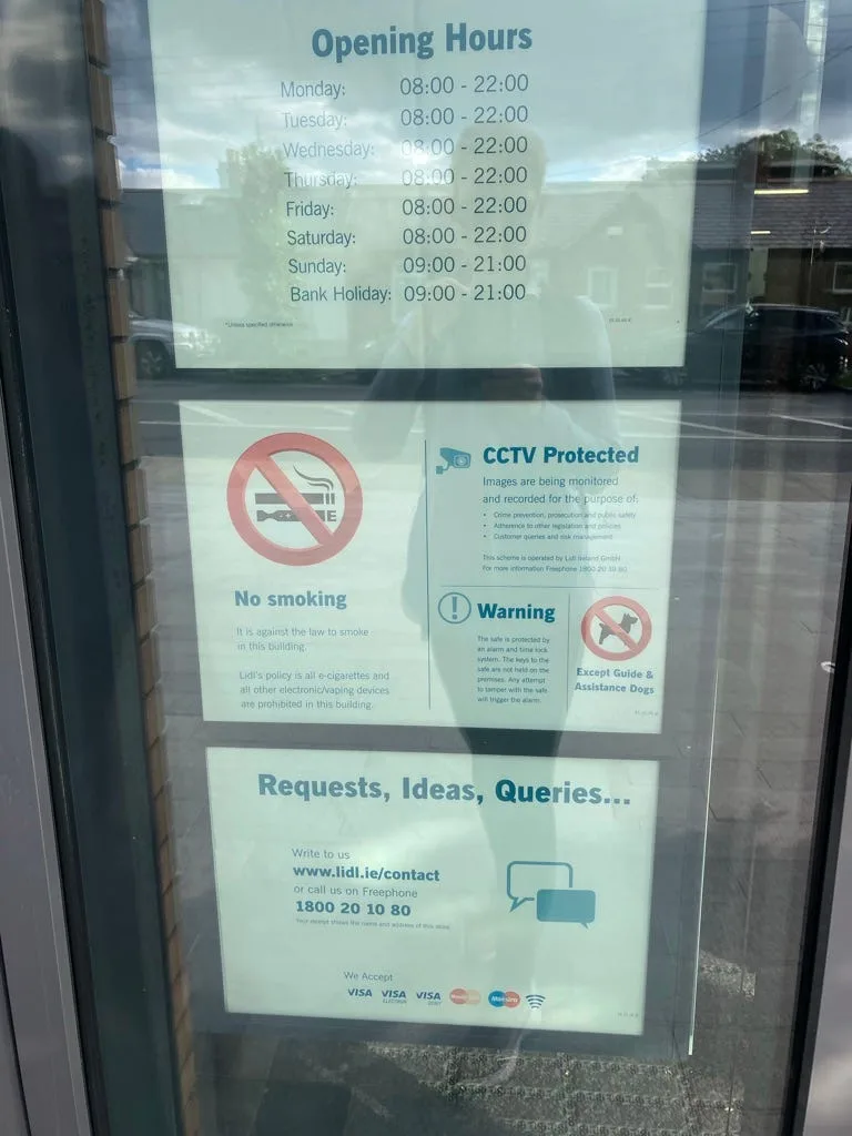 Autism hour in supermarkets sign: Lidl.