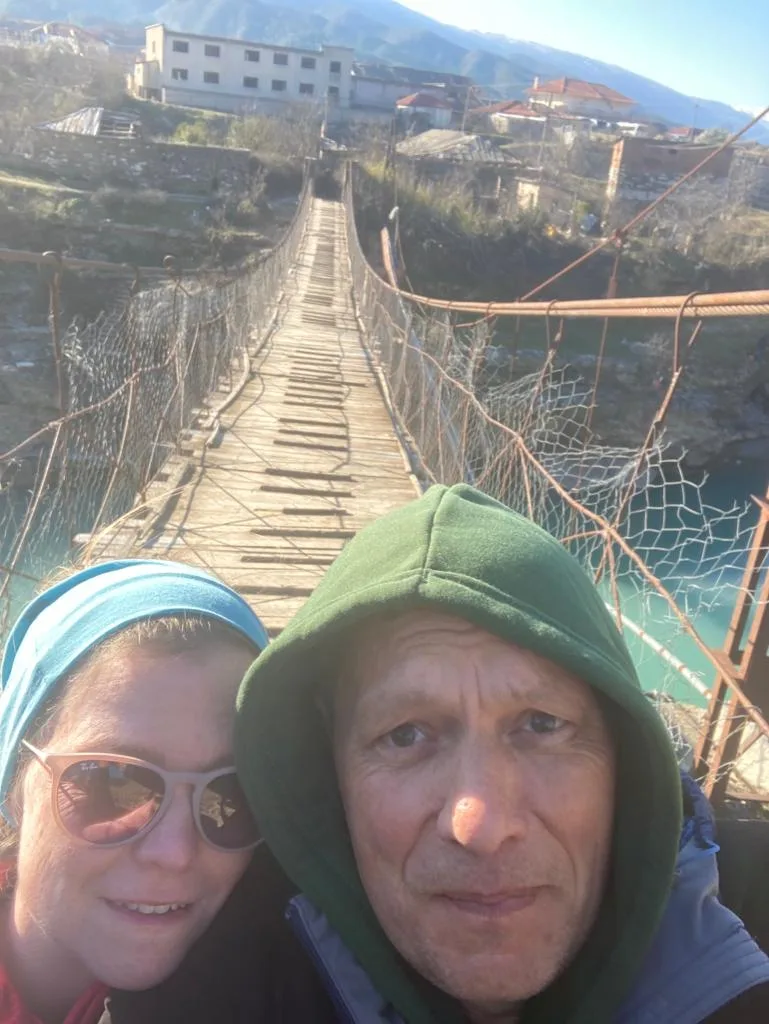 Seva and Rose standing by bridge