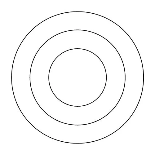 Three concentric circles.